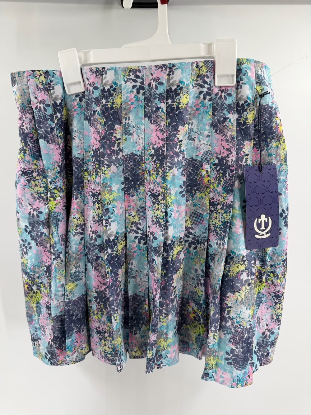 Tee Time Colorful Floral Pleated Golf Skort Large‎ New with tags